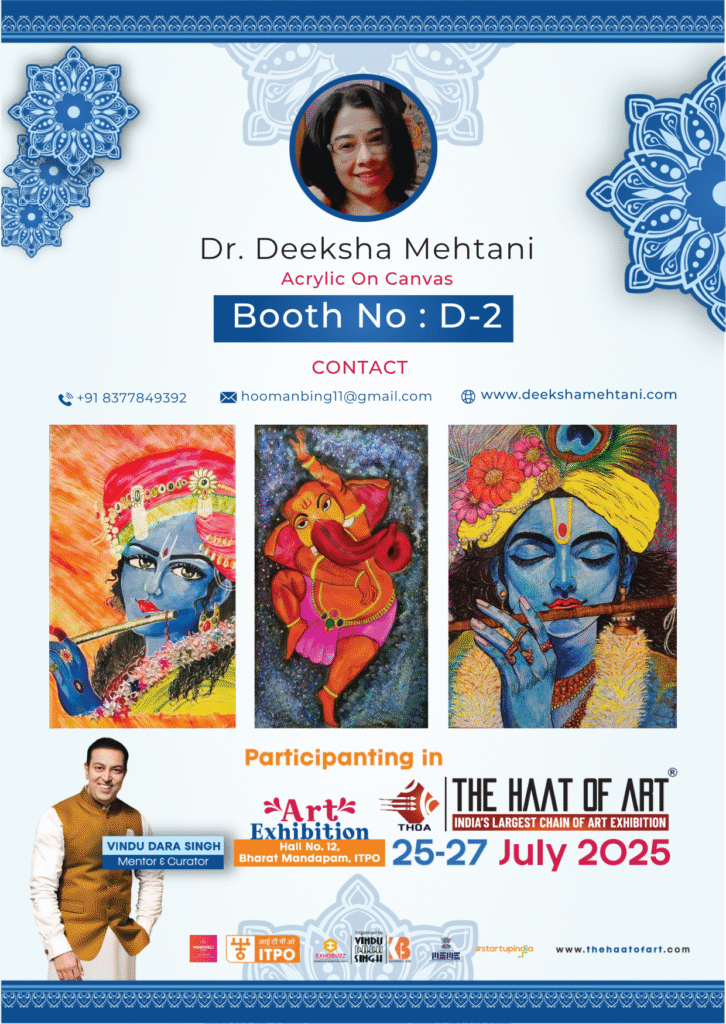 dr deeksha mehtani hoomanbing invite to the haat of art exhibition 2025